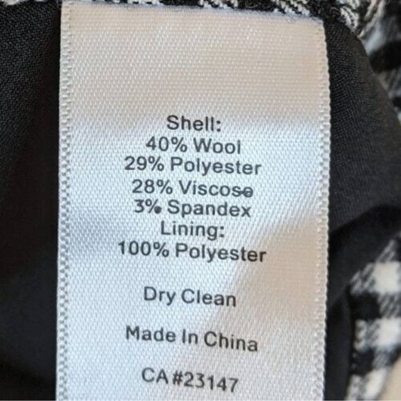 Talbots Wool Blend Gingham Polka Dot Ankle Pants Black White Size 10 - Picture 8 of 10